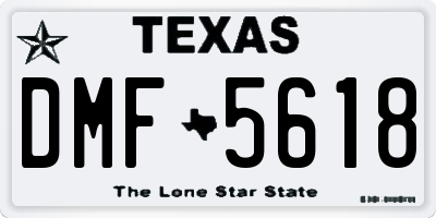 TX license plate DMF5618