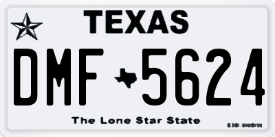 TX license plate DMF5624