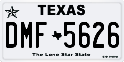 TX license plate DMF5626