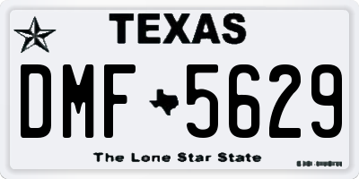 TX license plate DMF5629