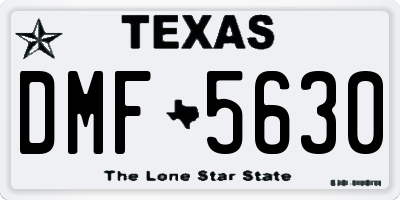 TX license plate DMF5630