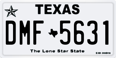 TX license plate DMF5631