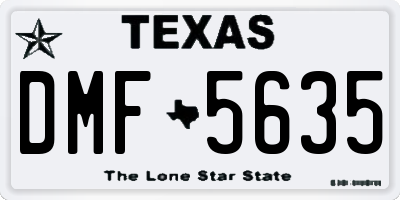 TX license plate DMF5635