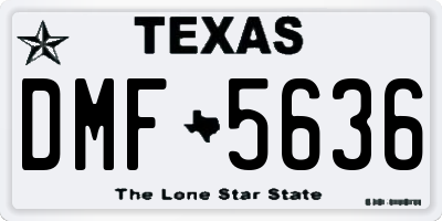 TX license plate DMF5636