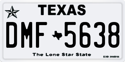 TX license plate DMF5638