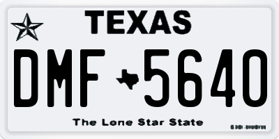 TX license plate DMF5640