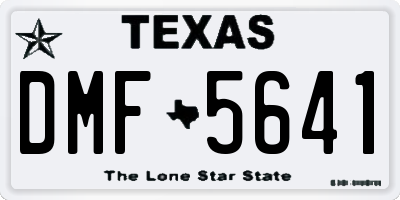 TX license plate DMF5641