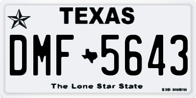 TX license plate DMF5643