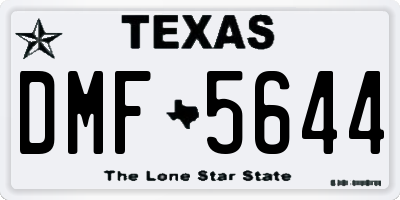 TX license plate DMF5644