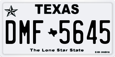 TX license plate DMF5645