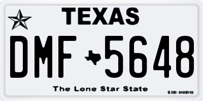 TX license plate DMF5648