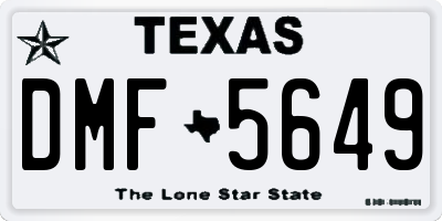 TX license plate DMF5649