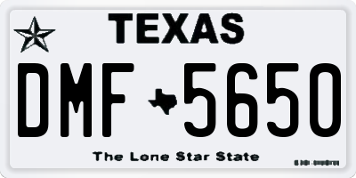 TX license plate DMF5650
