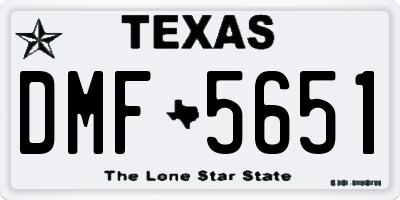 TX license plate DMF5651