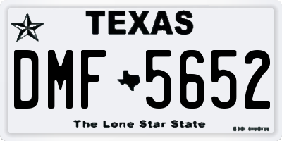 TX license plate DMF5652