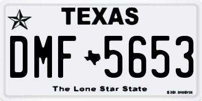 TX license plate DMF5653