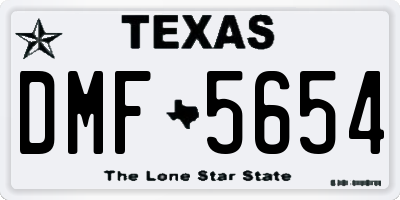 TX license plate DMF5654