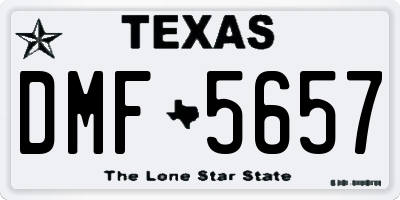 TX license plate DMF5657