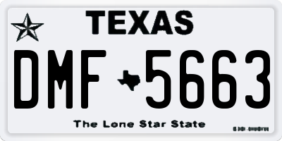 TX license plate DMF5663
