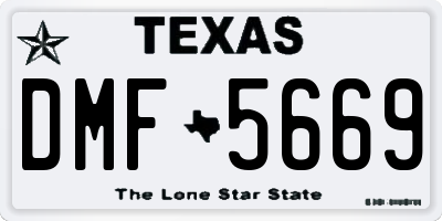 TX license plate DMF5669