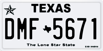 TX license plate DMF5671