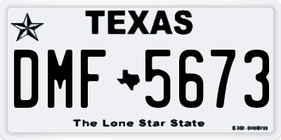 TX license plate DMF5673