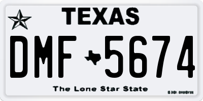 TX license plate DMF5674