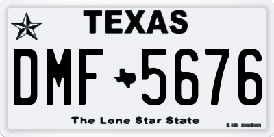 TX license plate DMF5676