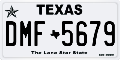 TX license plate DMF5679
