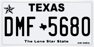TX license plate DMF5680