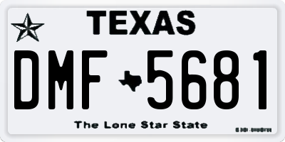 TX license plate DMF5681