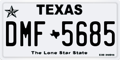 TX license plate DMF5685