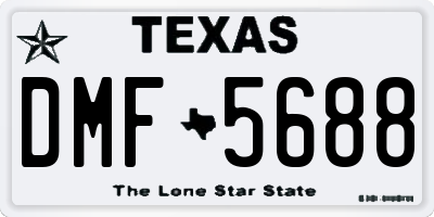 TX license plate DMF5688