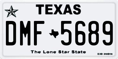 TX license plate DMF5689