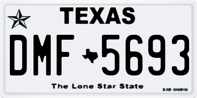 TX license plate DMF5693