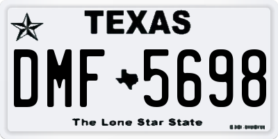 TX license plate DMF5698