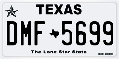 TX license plate DMF5699