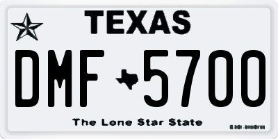 TX license plate DMF5700