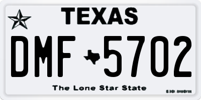 TX license plate DMF5702