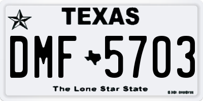 TX license plate DMF5703
