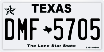 TX license plate DMF5705