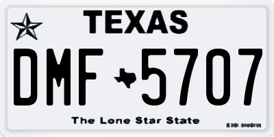 TX license plate DMF5707