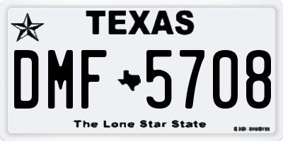 TX license plate DMF5708