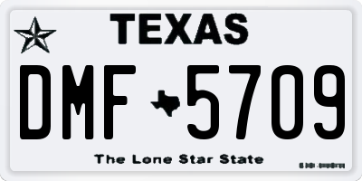 TX license plate DMF5709