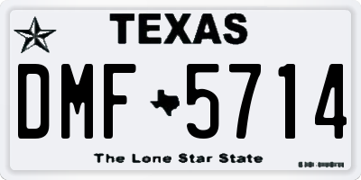 TX license plate DMF5714