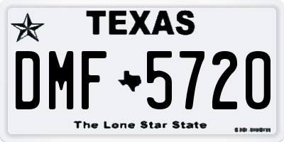 TX license plate DMF5720