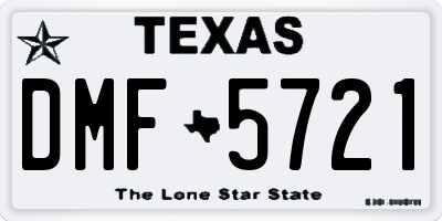TX license plate DMF5721