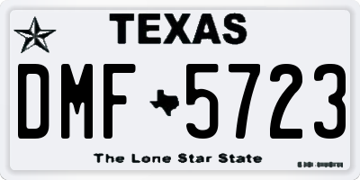 TX license plate DMF5723