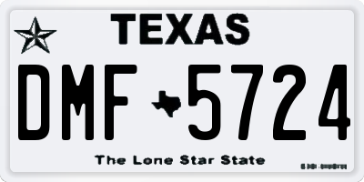 TX license plate DMF5724