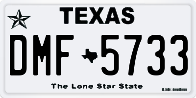 TX license plate DMF5733
